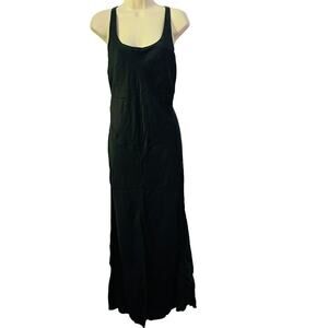 Vintage Victoria's Secret Black Silk Nightgown Front Slit Womens Size Medium